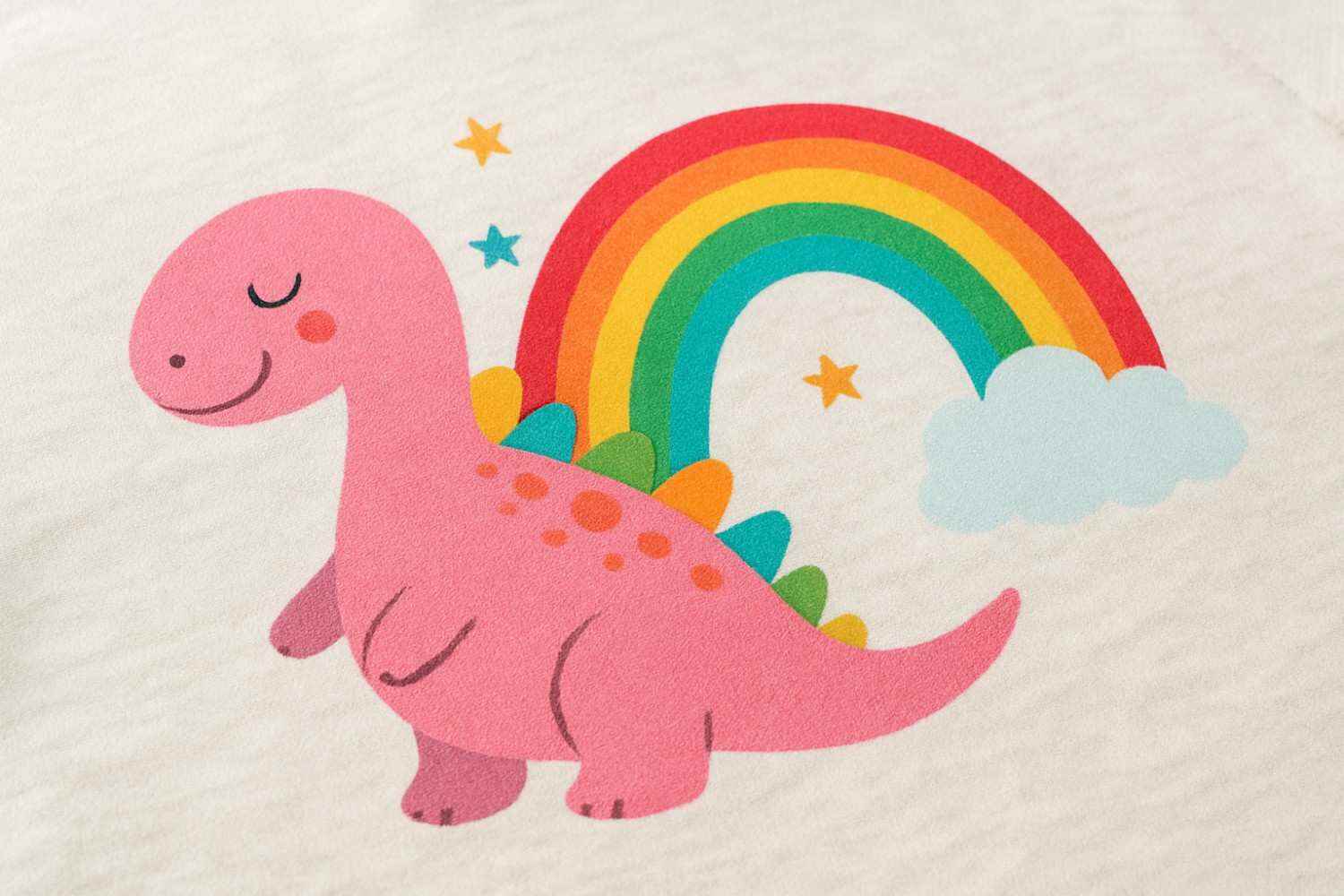 High resolution DTG printing with detailed colorful design on fabric