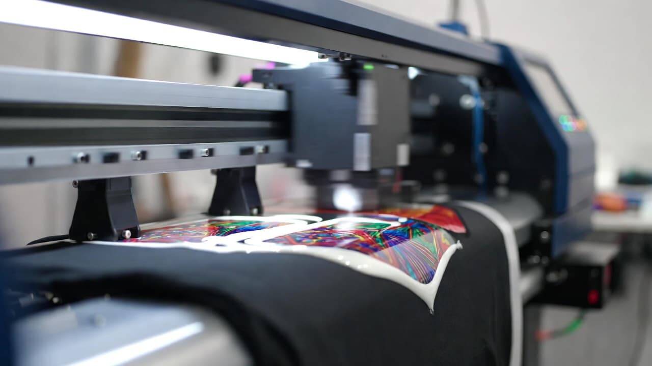 Custom sports jersey with vibrant DTF printed logo and player name