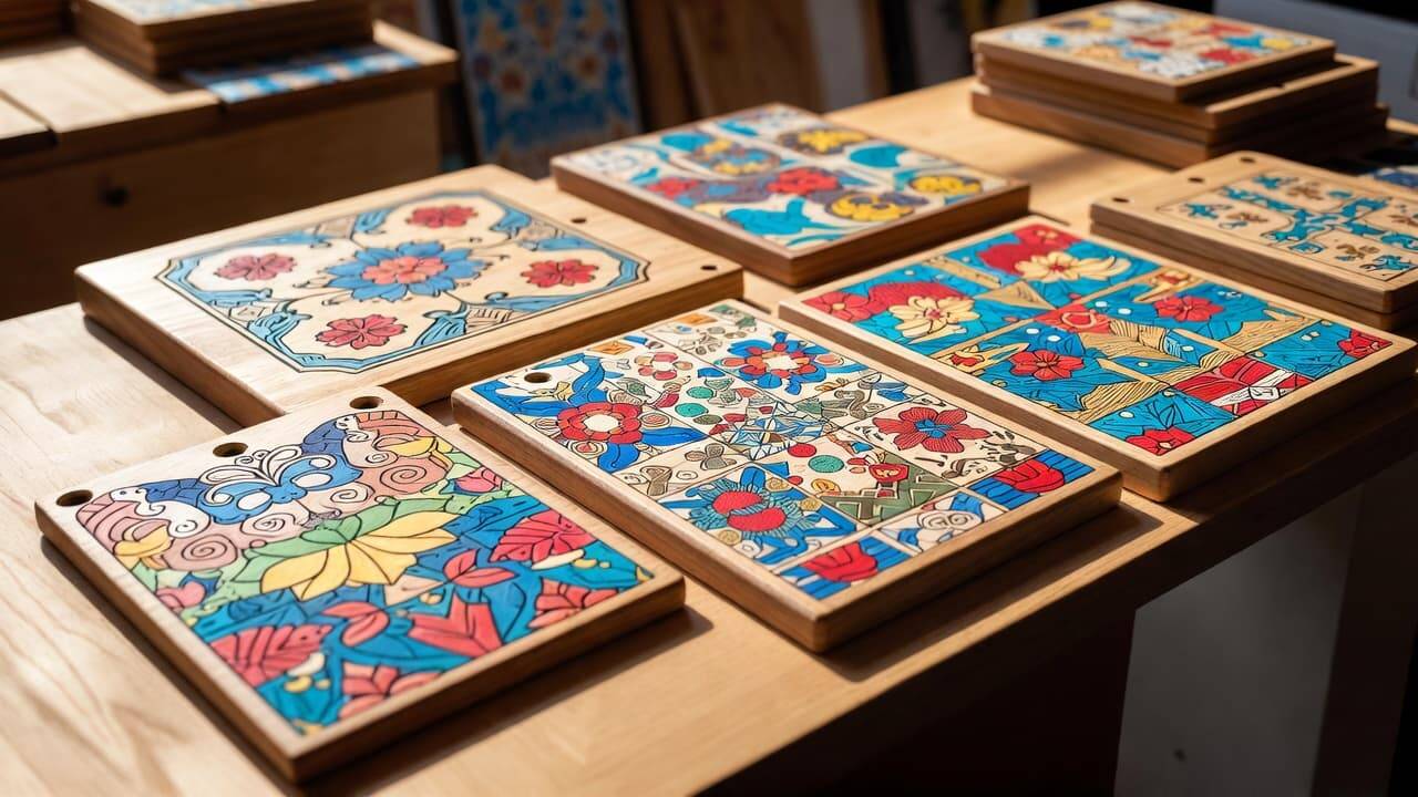 UV DTF printed wooden signs, décor, and furniture panels