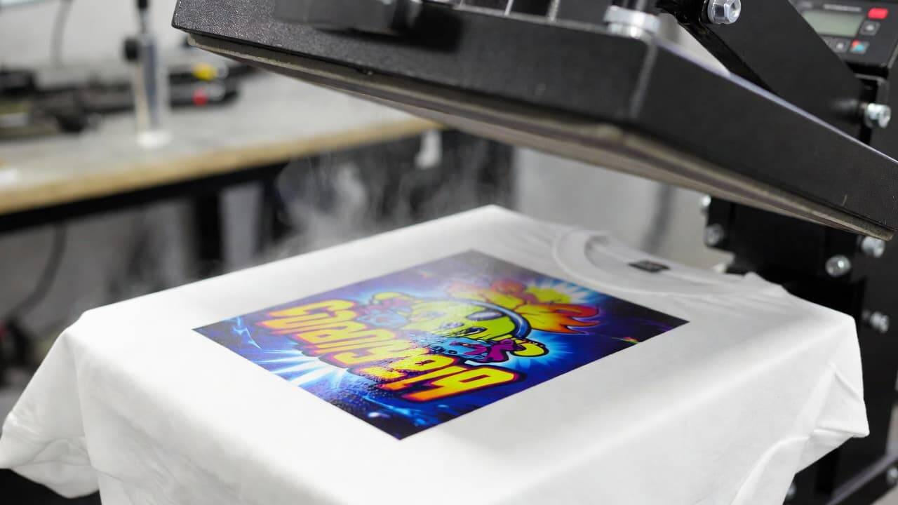 Finished DTF printed t-shirt with vibrant and durable design