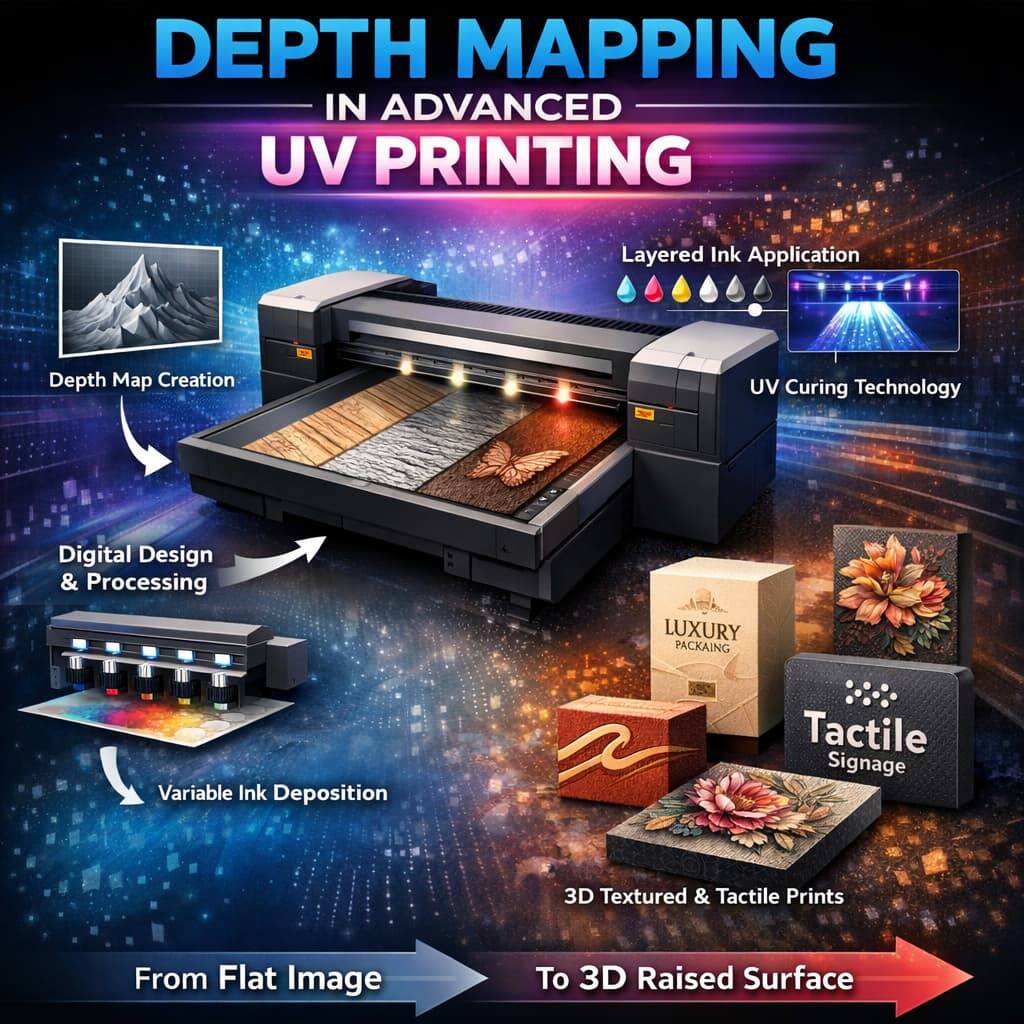 Depth mapping process in advanced UV printing systems