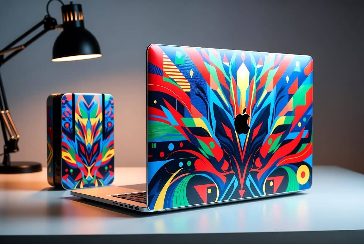 Custom printed laptop and gaming console using UV DTF printing technology
