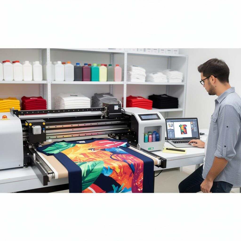 DTG printer producing high quality custom T-shirt prints