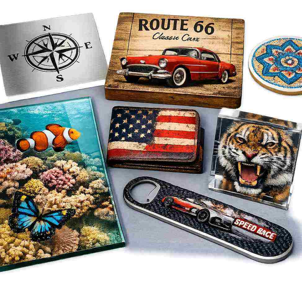 uv printing on glass metal wood and acrylic using visual positioning