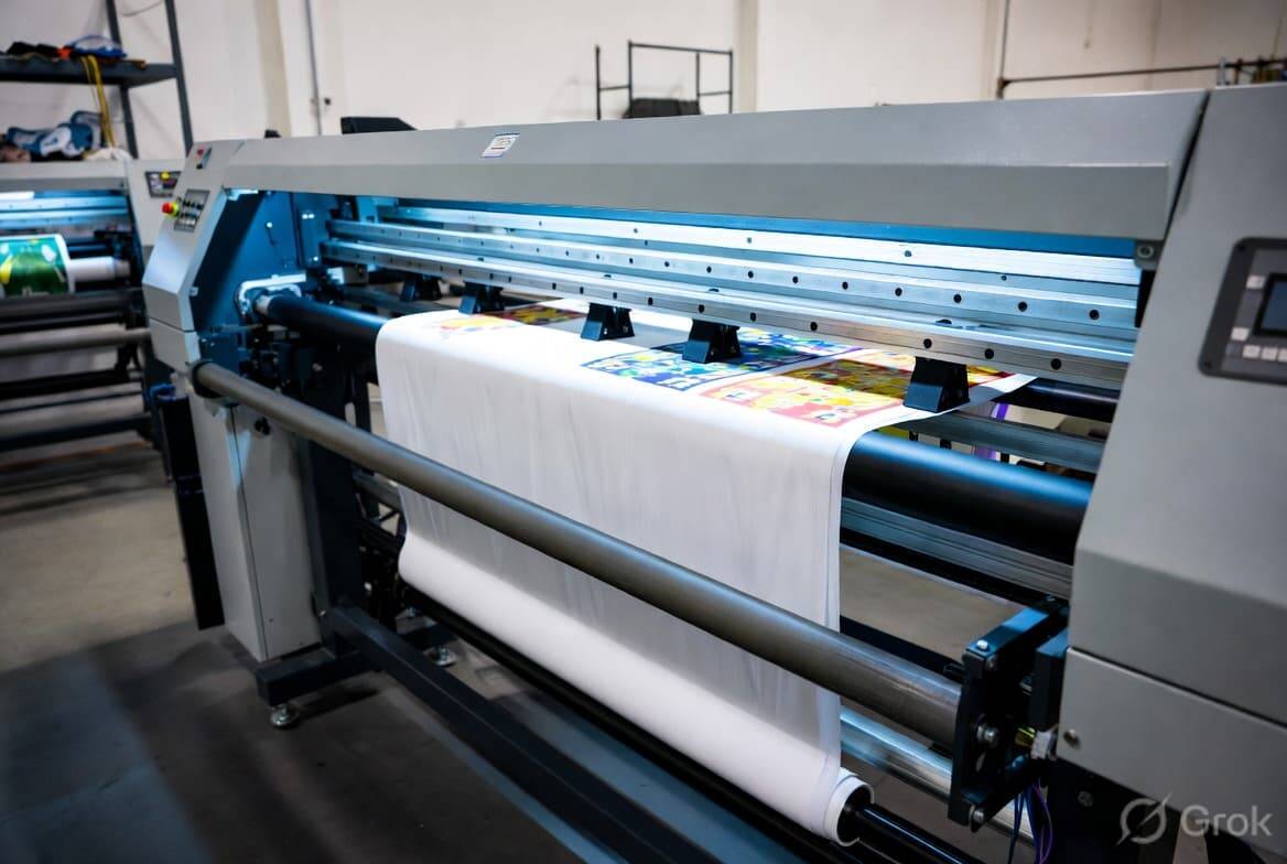 Industrial roll-to-roll DTF printer with automatic film feeding system